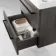 Elba Charcoal Elm Wall Hung Basin Drawer Vanity 500mm - Black Accents