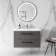 Elba Charcoal Elm Wall Hung Basin Drawer Vanity 800mm - Black Accents