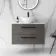 Elba Charcoal Elm Wall Hung Drawer Vanity Marble Top & Oval Counter Top Basin 800mm - Black Accents