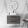 Elba Charcoal Elm Wall Hung Vanity Marble Top & Curved Counter Top Basin 800mm - Black Accents