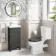 Bermuda Graphite Grey Cloakroom Basin Vanity 400mm