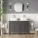 Bermuda Graphite Grey Vanity with Marble Top & Curved Counter Top Basin 1200mm