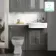 Monaco Graphite Grey Vanity Traditional Basin with Marble Top 1200mm (Excludes Pan & Cistern)