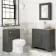 Lucia Graphite Grey Vanity with Oak Effect Top & Curved Counter Top Basin 840mm