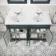 Lucia Inky Blue Double Vanity with Marble Top & Undermount Basins 1200mm