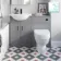Quartz Stone Grey Combination Vanity Basin and Seattle Toilet 1050mm - Black Accents