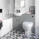 Quartz Stone Grey Combination Vanity Basin and Seattle Toilet 1050mm - Black Accents