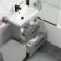 Avon Stone Grey Basin Vanity and Back To Wall Toilet Unit 1100mm (Excludes Toilet) - Black Accents