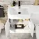 Harper Gloss White Combination Vanity Basin and Atlanta Toilet 1200mm - Black Accents - Left Handed