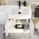 Harper Gloss White Basin Vanity and Back To Wall Toilet Unit 1200mm - Black Accents - Right Handed