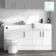 Harper Gloss White Combination Vanity Basin and Miami Toilet 1500mm - Black Accents