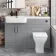 Harper Stone Grey Combination Vanity Basin and Atlanta Toilet 1200mm - Black Accents - Left Handed