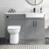 Harper Stone Grey Combination Vanity Basin and Aruba Toilet 1200mm - Black Accents - Right Handed