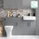 Harper Stone Grey Combination Vanity Basin and Atlanta Toilet 1500mm - Black Accents