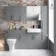 Harper Stone Grey Combination Vanity Basin and Atlanta Toilet 1500mm - Black Accents