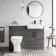 Harper Charcoal Elm Vanity Basin and Atlanta Toilet 1200mm - Black Accents - Right Handed