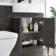 Harper Charcoal Elm Vanity Basin and Atlanta Toilet 1200mm - Black Accents - Right Handed