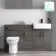 Harper Charcoal Elm Combination Vanity Basin and Aruba Toilet 1500mm - Black Accents