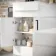 Harper Gloss White Basin Vanity With Marble Top and Back To Wall Toilet Unit 1000mm - Black Accents