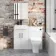 Harper Gloss White Combination Vanity Basin with Marble Top & Atlanta Toilet 1000mm - Black Accents