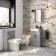 Harper Stone Grey Vanity with Semi Recessed Basin 500mm - Black Accents