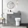 Harper Stone Grey Combination Vanity Basin with Marble Top & Aruba Toilet 1000mm - Black Accents