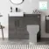 Harper Charcoal Elm Basin Vanity with Marble Top & Back To Wall Unit 1000mm - Black Accents