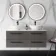 Elba Graphite Grey Double Wall Hung Drawer Vanity Marble Top & Oval Basin 1200mm - Black Accents