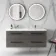 Elba Charcoal Elm Wall Hung Double Basin Drawer Vanity 1200mm - Black Accents