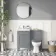 Bermuda Dove Grey Combination Vanity Basin and Hudson Toilet with Wooden Seat 1000mm