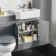 Monaco Dove Grey Vanity Traditional Basin with Marble Top & Hudson Toilet with Wooden Seat 1200mm