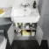 Monaco Dove Grey Vanity Traditional Basin with Marble Top & Hudson Toilet with Wooden Seat 1200mm