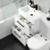 Avon Gloss White Combination Basin Drawer and Boston Toilet 1100mm - Black Accents - Left Handed