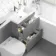 Trent Stone Grey Combination Basin Drawer and Boston Toilet 1100mm - Right Handed