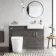 Harper Charcoal Elm Combination Vanity Basin and Boston Toilet 1200mm - Right Handed