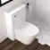Curved Gloss White Slimline Back To Wall Unit and Boston Toilet