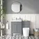 Bermuda Dove Grey Combination Vanity Basin and Boston Toilet 1100mm