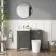 Bermuda Traditional Graphite Grey Slimline Back To Wall Unit and Boston Toilet