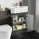 Monaco Graphite Grey Combination Vanity Traditional Basin and Boston Toilet 1200mm