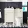 Bermuda Chalk White Combination Vanity Basin and Hudson Toilet with Wooden Seat 1000mm