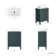Bermuda Inky Blue Vanity with Marble Top & Curved Counter Top Basin 600mm