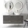 Elba Graphite Grey Double Wall Hung Vanity Marble Top & Oval Basin 1200mm - Brushed Brass Accents