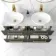 Elba Graphite Grey Double Wall Hung Vanity Marble Top & Oval Basin 1200mm - Brushed Brass Accents
