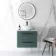 Elba Midnight Green Wall Hung Vanity Marble Top & Oval Counter Top Basin 600mm - Black Accents