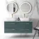 Elba Midnight Green Double Wall Hung Vanity Marble Top & Curved Basin 1200mm - Brass Accents