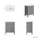 Bermuda Dove Grey Basin Vanity 600mm - Brushed Brass Accents