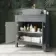 Bermuda Dove Grey Cabinet 800mm Excludes Counter Top Basin - Brushed Brass Accents