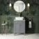 Bermuda Dove Grey Vanity with Marble Top & Curved Counter Top Basin 600mm - Brushed Brass Accents