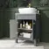 Bermuda Dove Grey Vanity with Marble Top & Curved Counter Top Basin 600mm - Brushed Brass Accents