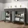 Bermuda Graphite Grey Double Basin Vanity 1200mm - Brushed Brass Accents
